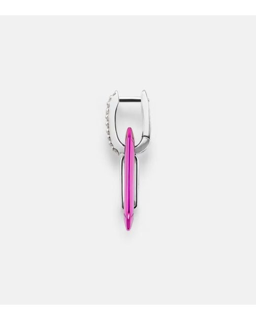 Eera Pink Chiara 18Kt And Sterling Single Earring With Diamonds