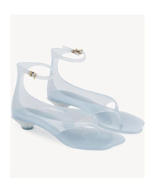 Chloé White Chloé Thong Sparkling Sandals