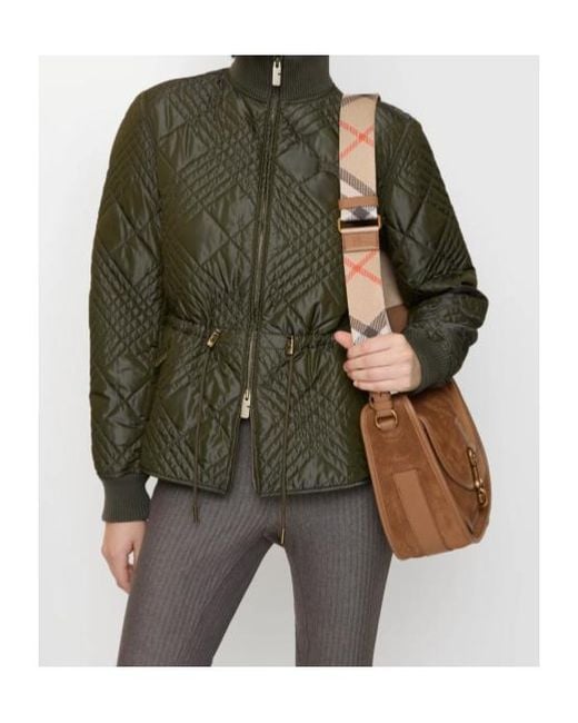 Burberry Green Micro Check-Stitch Wakerley Jacket