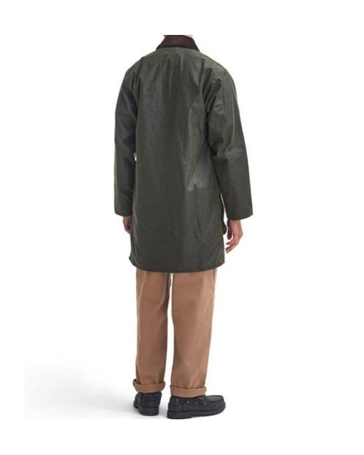 Barbour Green Corduroy-Collar Coat for men