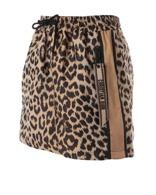 Dior Natural Leopard Print Skirt