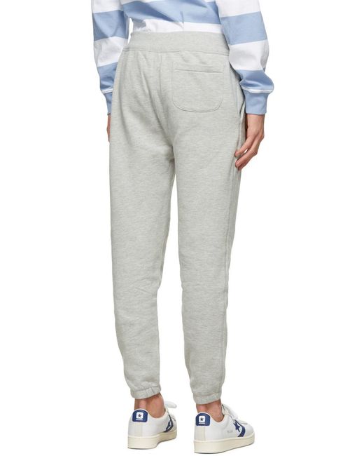 Polo Ralph Lauren Gray Logo Embroidered Drawstring Sweatpants for men