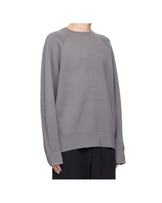 Y-3 Gray 3S Knit Crew Sweater for men