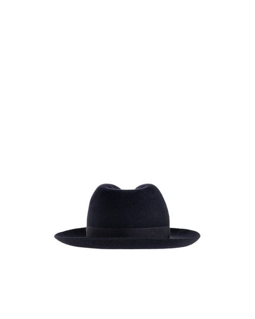 Giorgio Armani Blue Wide-Brimmed Wool Hat for men