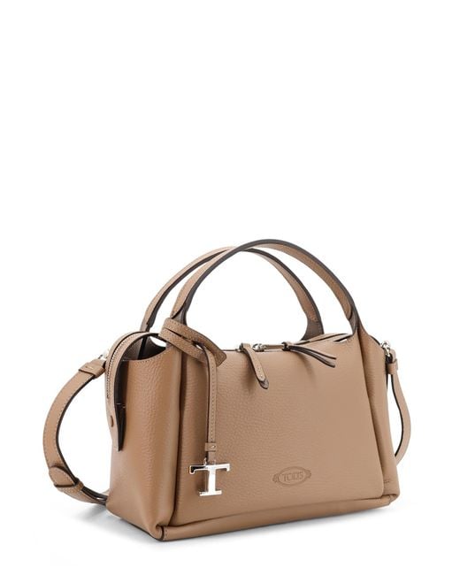 Tod's Brown Timeless Double Handle Shoulder Bag