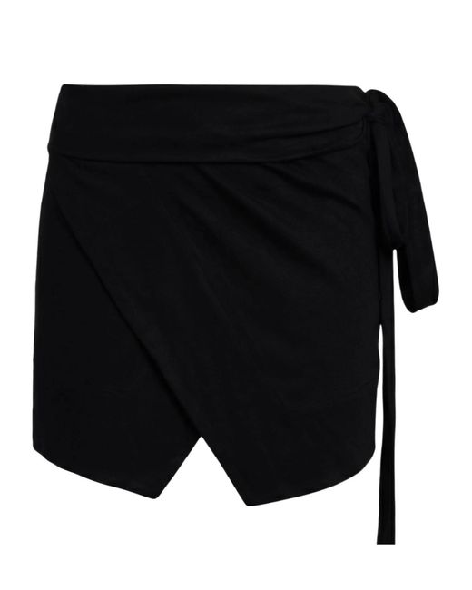 Isabel Marant Black Solid-Colored Irregular Wrap Skirt