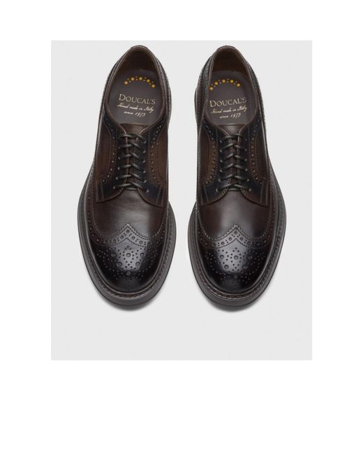Doucal's Black Dovetail Lace-Up Shoes for men