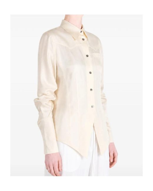 Enfants Riches Deprimes Natural Western-Style Silk Shirt