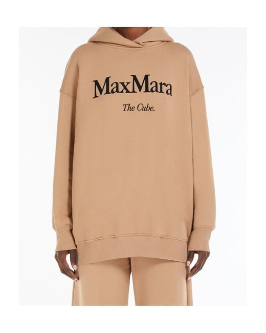 Max Mara Natural 'S Felpa Logo Detailed Long-Sleeved Hoodie