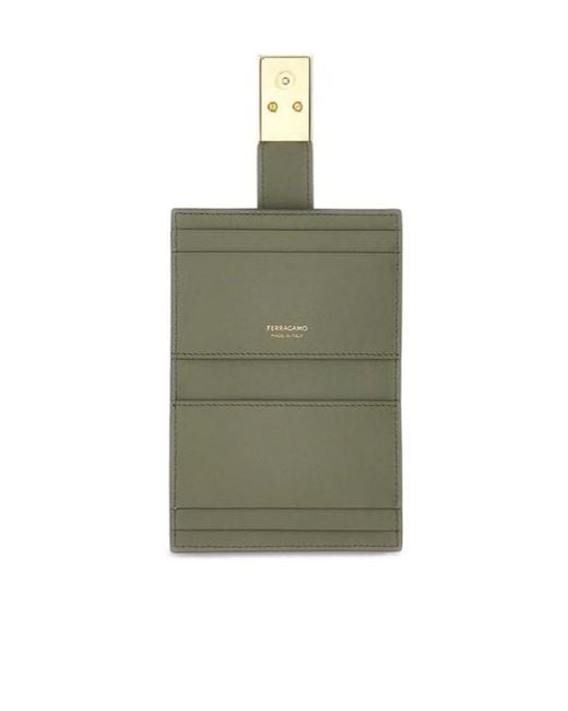 Ferragamo Green Hug Credit Card Holder
