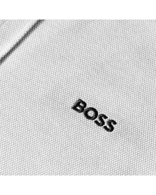 Boss White Short-Sleeve Knit Shirt for men