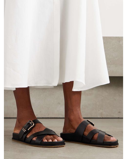 Gabriela Hearst Black Circe Leather Slides