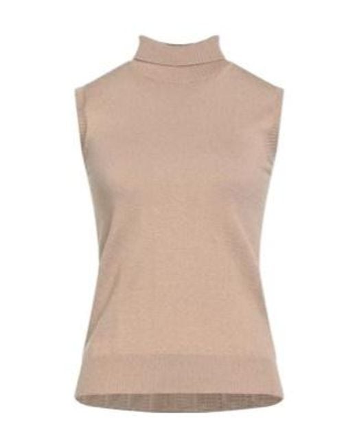 Sportmax Natural Sleeveless Turtlenecks