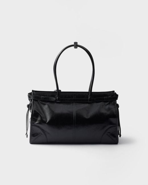 Prada Black Bonnie Large Leather Handbag