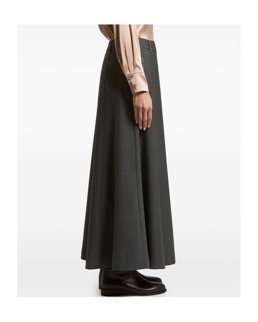 Peserico Black Belt-Loop Maxi Skirt