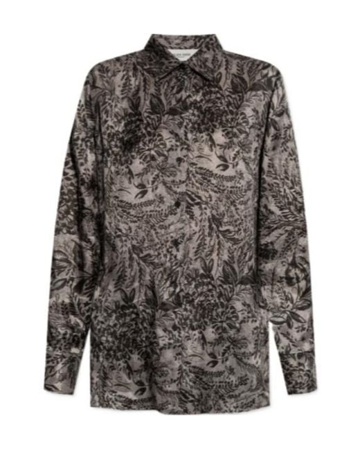 Golden Goose Deluxe Brand Gray Printed Buttoned Shirt