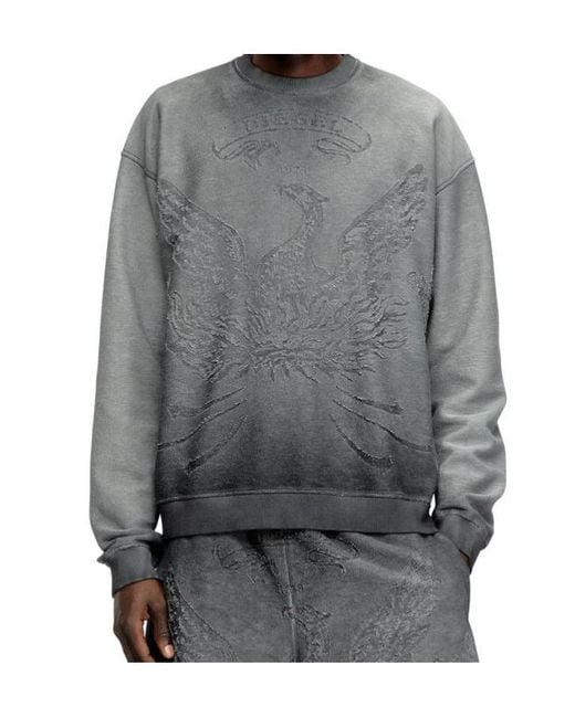 DIESEL Gray S-Aron Crewneck Sweatshirt for men