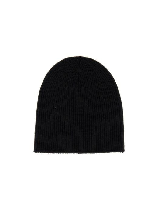 DSquared² Black Logo-Patch Beanie for men