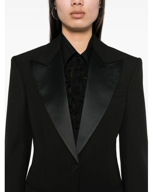 Stella McCartney Black Single-Breasted Curved Hem Blazer