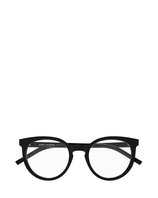 Saint Laurent Black Eyewear Round Frame Glasses