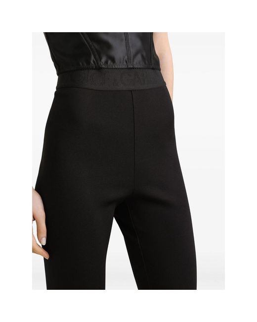 Dolce & Gabbana Black Elastic Waist Leggings