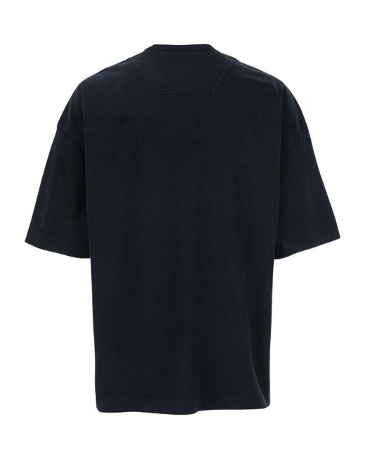 Juun.J Blue Juun J Logo Embroidered T-Shirt for men