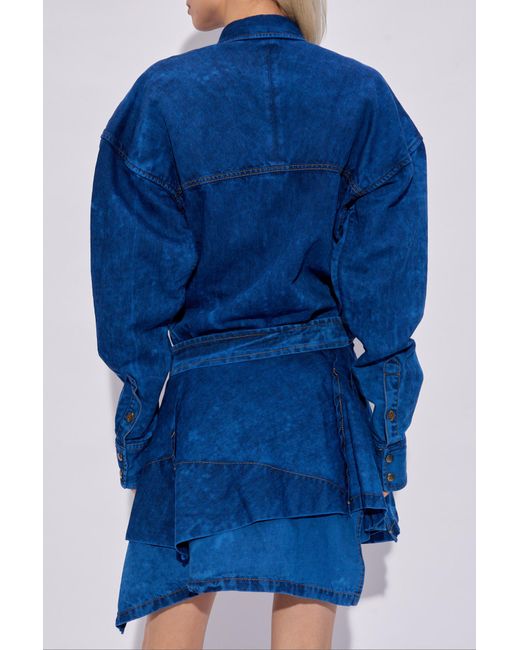 Vivienne Westwood Blue Meghan Asymmetric Faded Mini Dress
