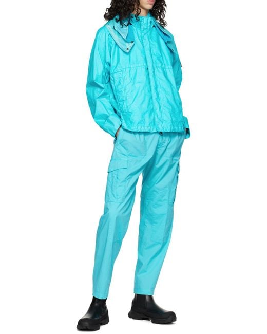 Stone Island Blue Logo Patch Zipped Jacket for men