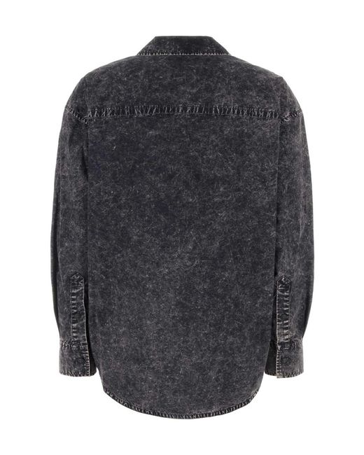 Alexander Wang Gray T By Curved Hem Oversized Shirt