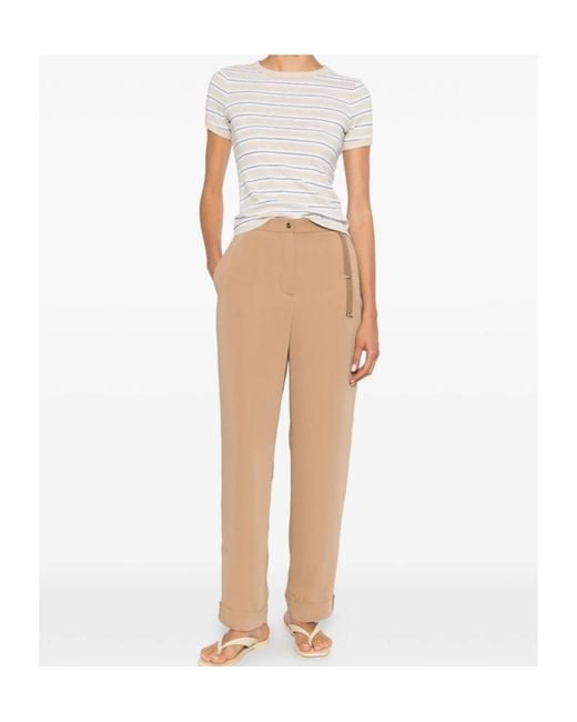 Herno Natural Grosgrain-Detail Slit-Hem Trousers