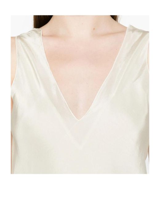 Barena White V-Neck Dress