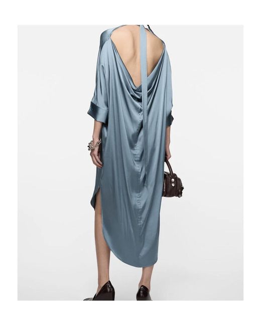 Acne Blue Satin Tunic Dress