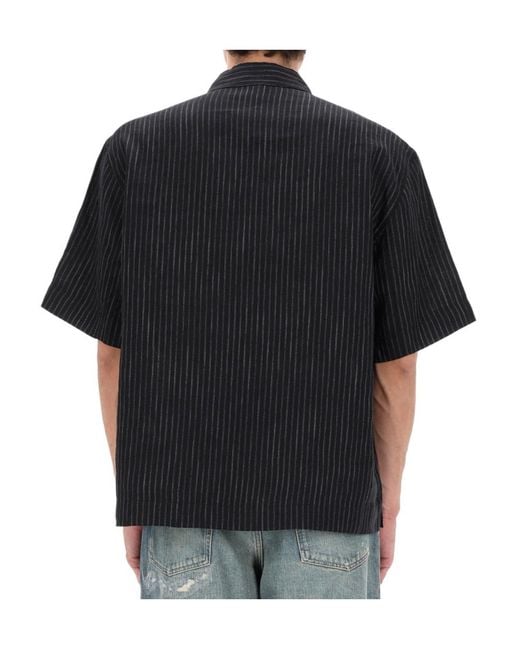 sunflower Black Pinstriped Short-Sleeve Shirt for men