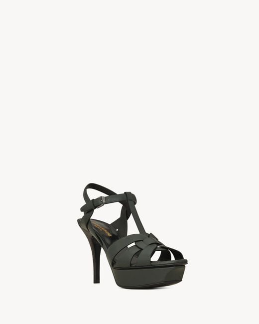 Saint Laurent Black Tribute Platform Sandals