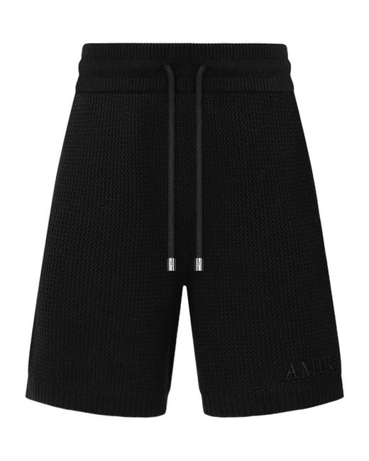 Amiri Black Crochet Mesh Shorts for men