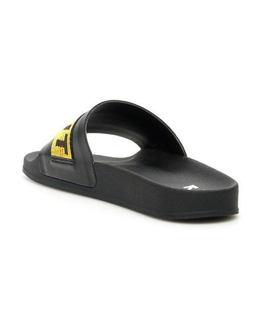 Off-White c/o Virgil Abloh Black Industrial Logo Slides for men