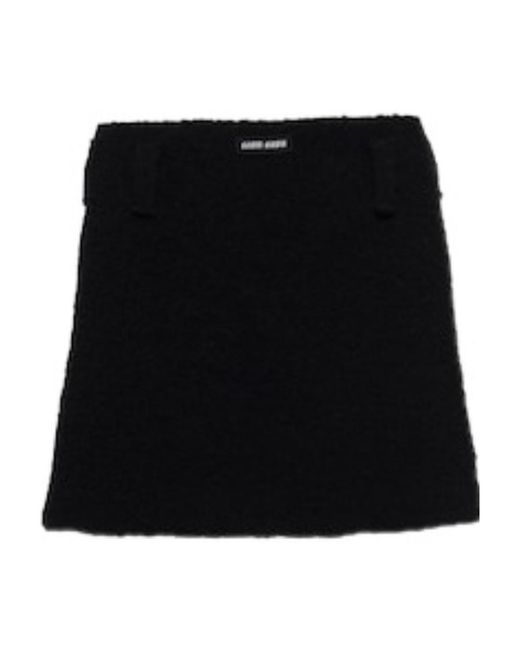 Miu Miu Black Bouclé Miniskirt