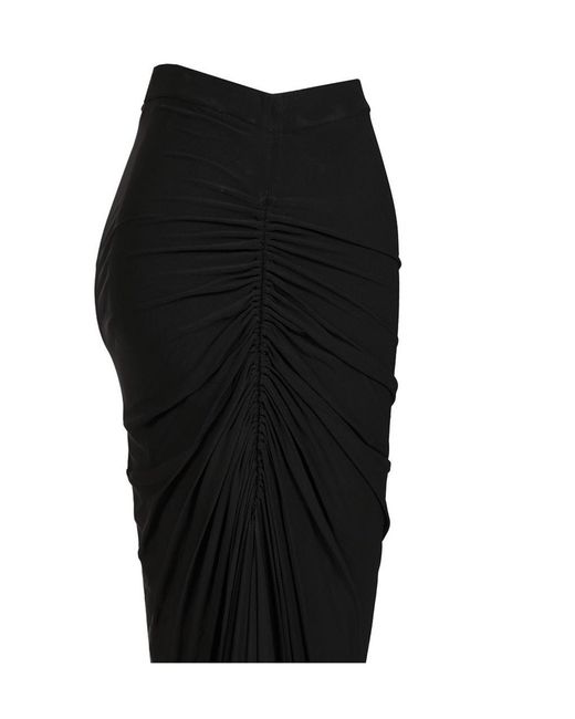 Alaïa Black Alaïa Soft Jersey Draped Skirt