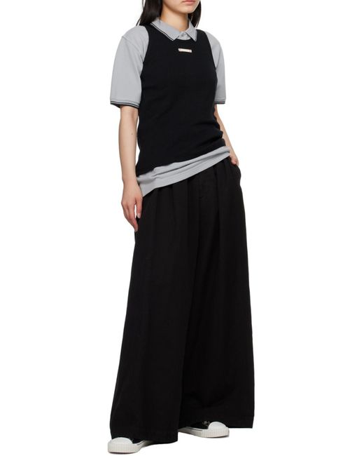 Maison Margiela Gray Logo Embroidered Polo Shirt