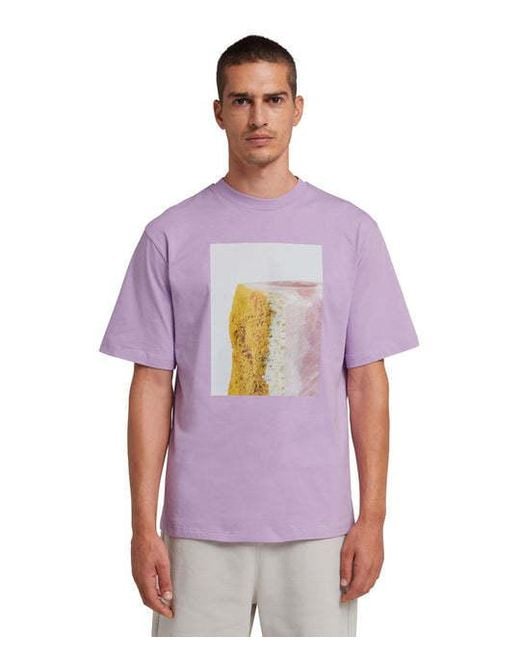 MSGM Purple X Duccio Maria Gambi Photograph-Print T-Shirt for men