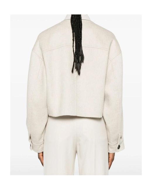 Brunello Cucinelli Natural Button-Fastening Jacket