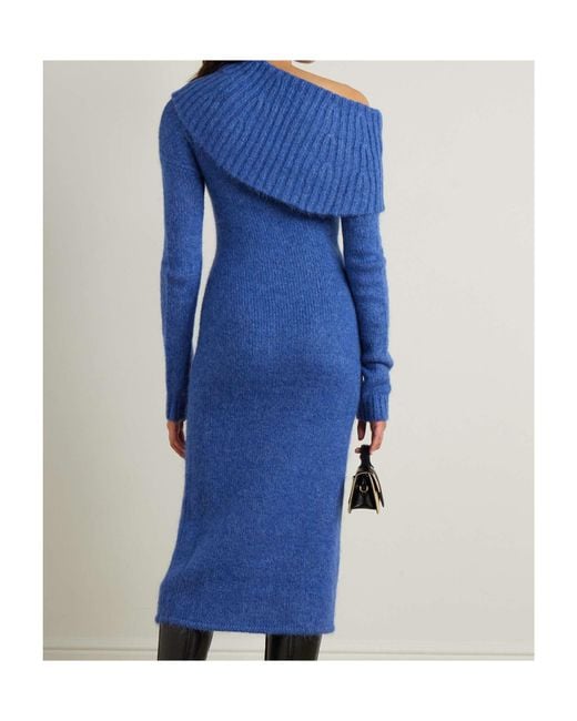Cult Gaia Blue Strapless Knitted Dress