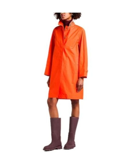 Burberry Orange Minimalist Long-Sleeve Coat