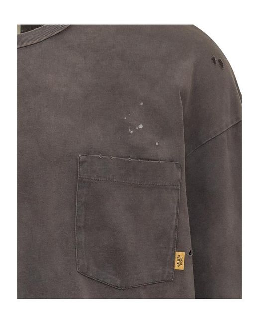 GALLERY DEPT. Gray Alex Distressed Long-Sleeve T-Shirt for men