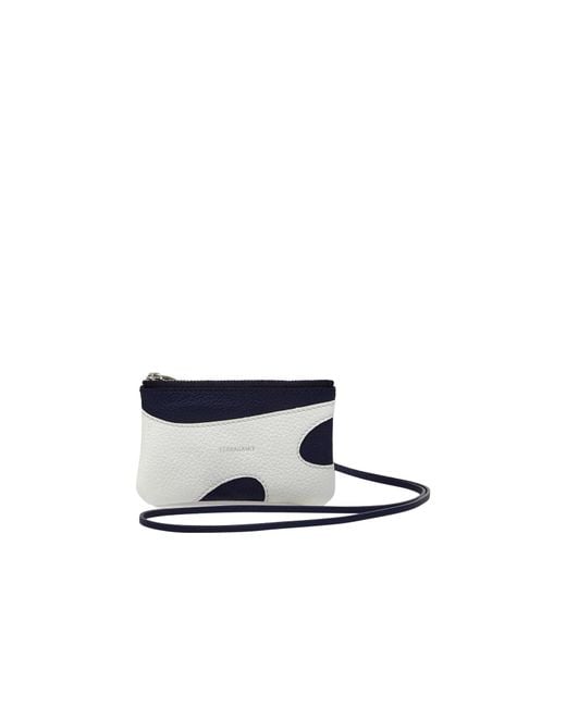 Ferragamo White Ferragamo Cut-Out Detailed Card Holder for men