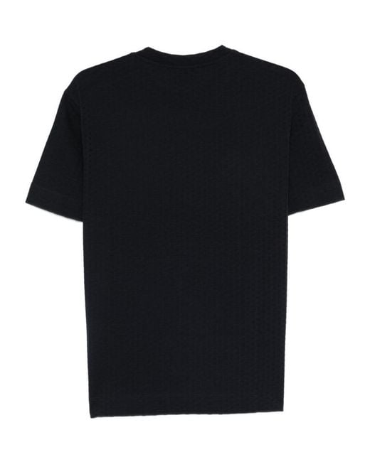 Emporio Armani Black Textured T-Shirt for men