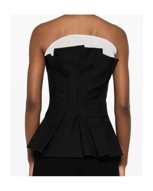 Rohe Black Pleated Bustier Top