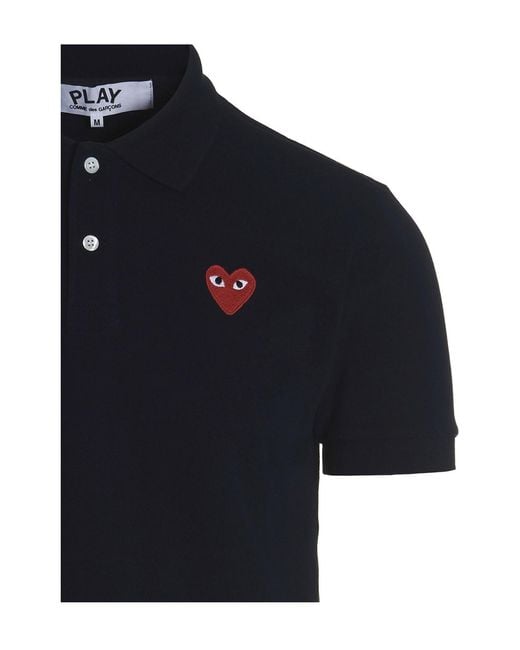 COMME DES GARÇONS PLAY Blue Short-Sleeved Polo Shirt for men