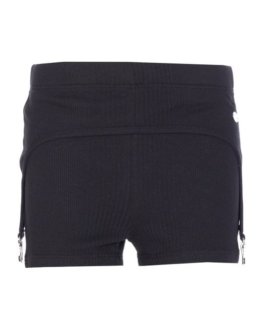 Jean Paul Gaultier Blue Ribbed-Garter Shorts