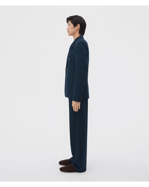 Bottega Veneta Blue Logo Grain Suit Jacket for men